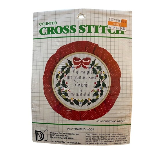 Designs For The Needle Christmas Wreath Cross Stitch Kit #3105 NOS - Picture 1 of 2